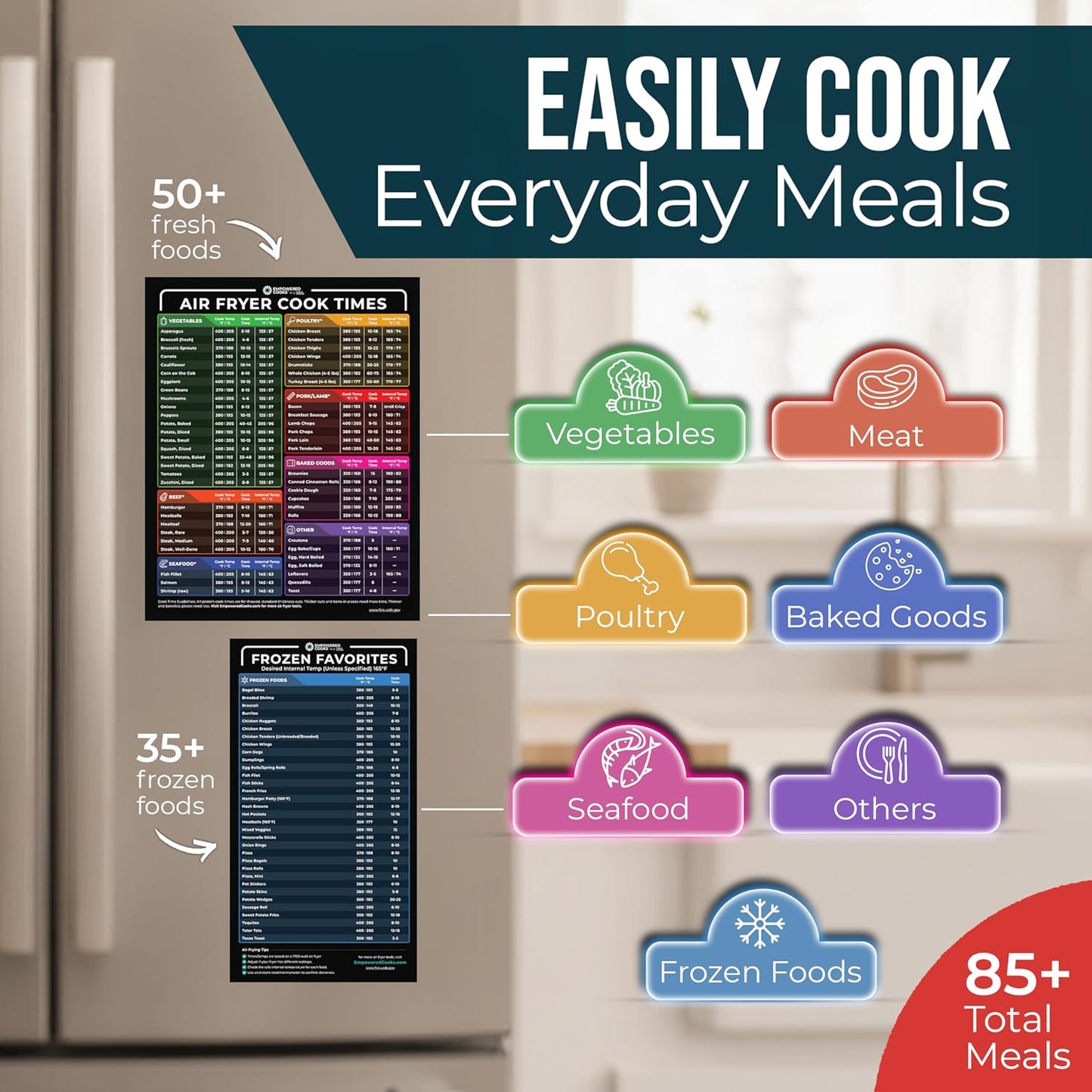 Magnetic Air Fryer Cheat Sheet Set