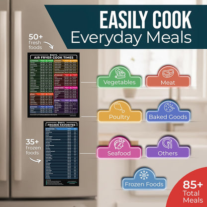 Magnetic Air Fryer Cheat Sheet Set