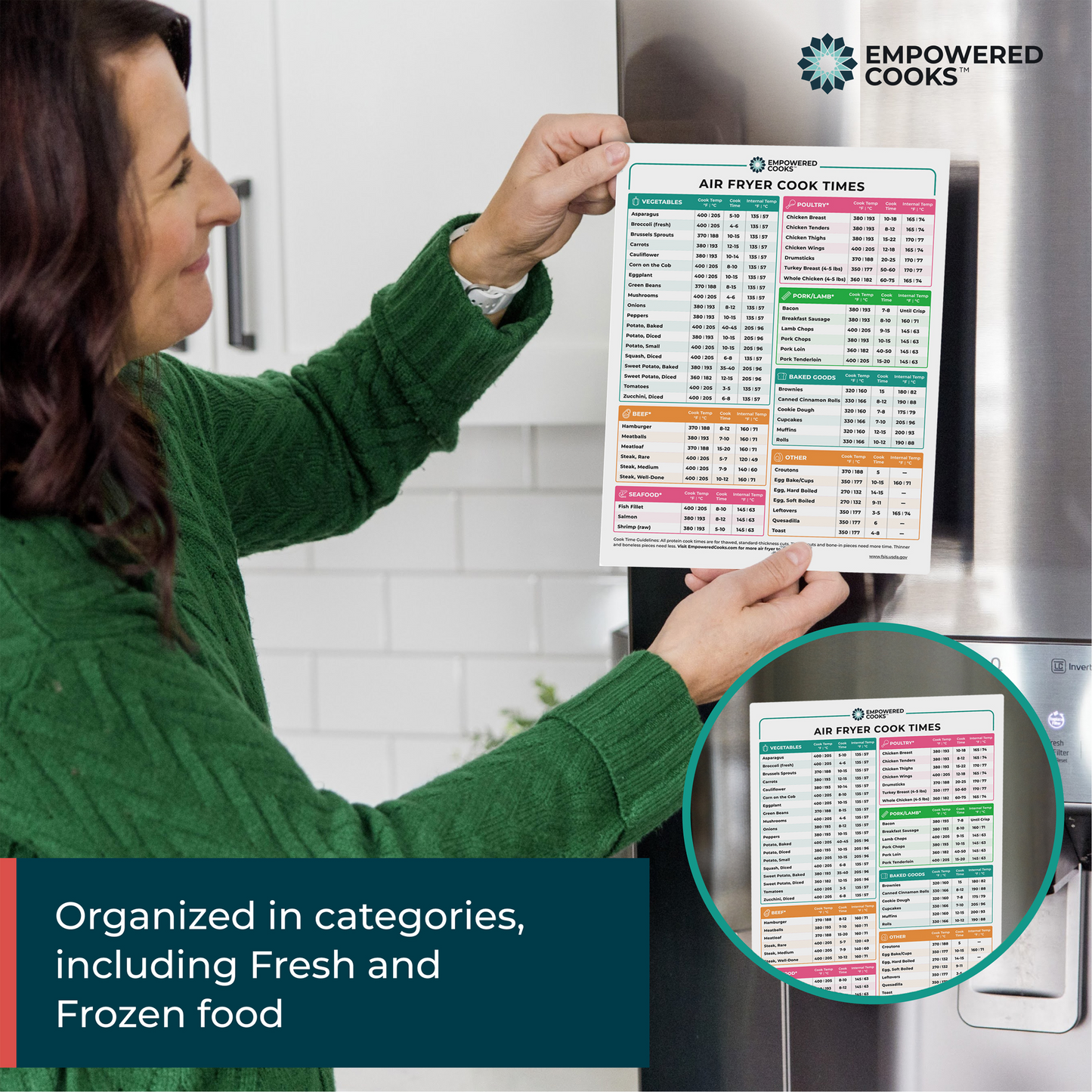 Magnetic Air Fryer Cheat Sheet Set