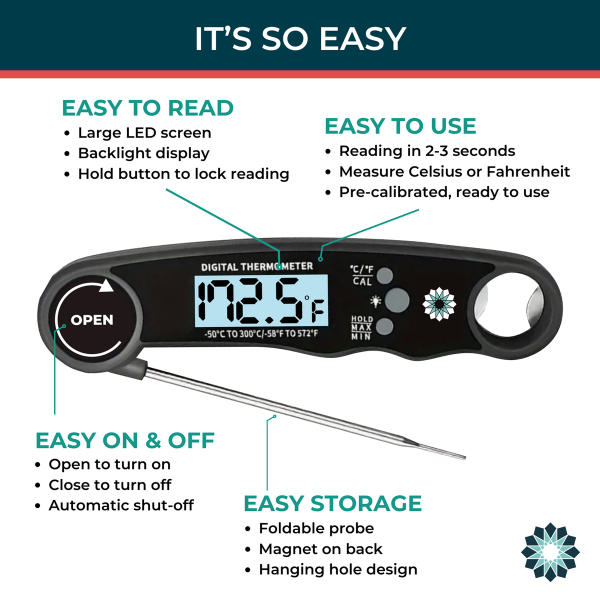 Instant Read Food Thermometer | Pine & Pepper