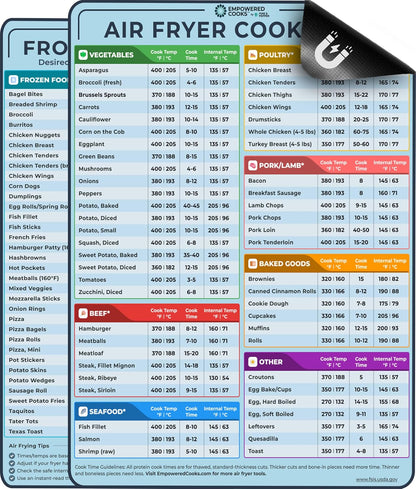 Magnetic Air Fryer Cheat Sheet Set