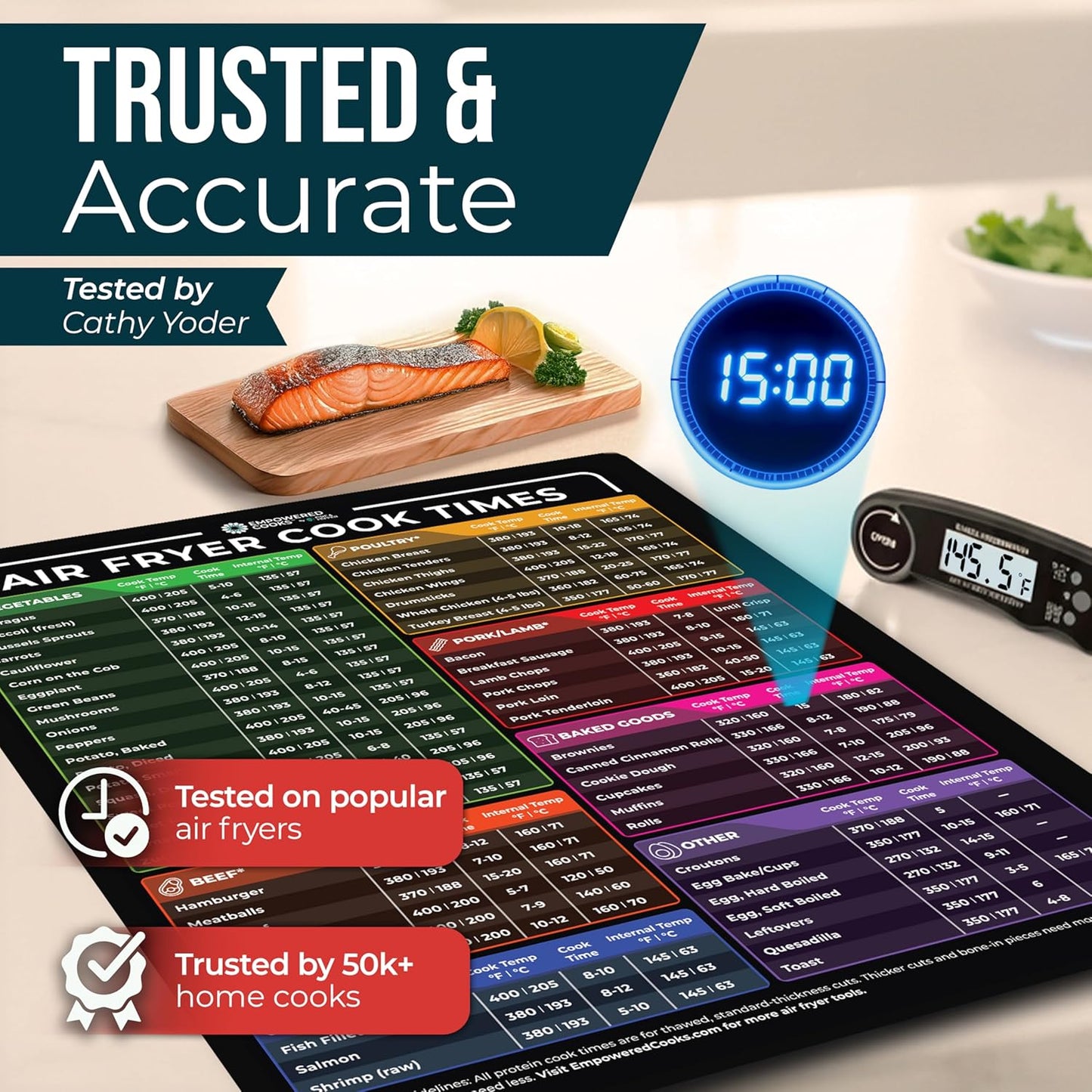 Magnetic Air Fryer Cheat Sheet Set